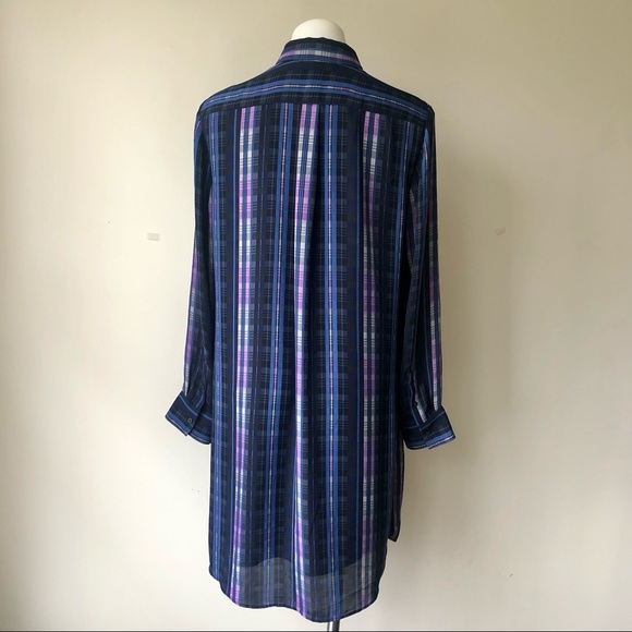 Banana Republic Ruffle Plaid Belted Shirt Dress, L - Picture 8 of 10